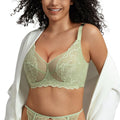 Push Up Underwire Unlined Unpadded Lace Bra Full Coverage Bra